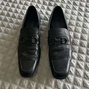 Black Ferragamo driving shoe